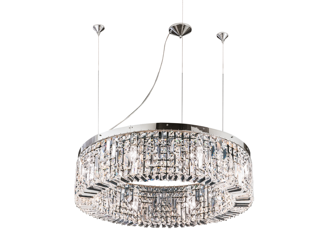 Lampa wisząca Orion Ring LU E14x8, kolor srebrny, materiał stal szlachetna